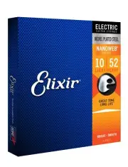 Elixir 12077 Nanoweb Nickel Electric Guitar Strings, Light/Heavy 10-52