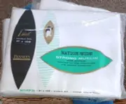 Vintage cotton Muslin Double Bed Sheet Penney's Set Flat White 81 x 108" NOS