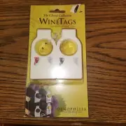 Oenophilia Wine Tags to Identify Red & White Wine Double-Sided Reusable NEW Pkg
