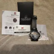 Naviforce For Dream NF9134M Mens Black Weaved Analog and Digital Watch #216