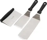 Griddle Sraper Flipper - 2 Metal Spatulas - Great for cast Iron Griddle BBQ