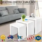 Nested Coffee Tables 3 Set Nest Side Table High Gloss Living Room Nesting White