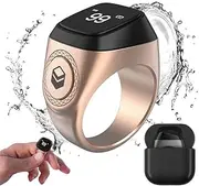 [HYQNG] Muslim Digital Ring, Smart Tasbih Ring, Tasbih Tally Clicker with OLED Display and Finger Counter, 5 Prayer Time Vibration Remind, Counter Prayer Reminder 22mm Pink