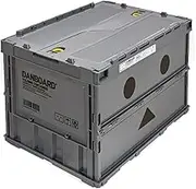 Trusco Nakayama Trusco Danbo Thin Folding Container, 11.8 gal (50 L), With Locking Lid, Gray TR-C50B-A-DNB-GY Storage Box