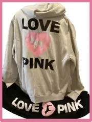 Victoria Secret Pink Originals Bling Zip Hoodie Sweater Jacket Sequin Dog XL
