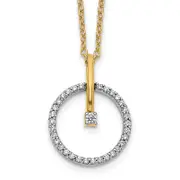 14k Two-Tone 1/5 Ct. Lab Grown Diamond VS/SI+ G+ 18 inch Circle Pendant Necklace
