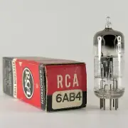 (1) Tested RCA 6AB4 Tube with Box Square Halo Getter Black Plate High Mu Triode