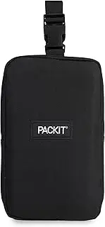 PackIt® Freezable Upright Snack Box, Black, Built with ECOFREEZE® Technology, Fully Freezable, Collapsible, Reusable, with Top Buckle Handle and Top Load Design, for Perishable Snacks On The Go