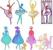 8 Pcs Ballerina Cutting Dies for Card Making, FineGood Elegant Lady Metal Cutting Dies Stencils Ballet Dancer Die Cuts for DIY Birthday Wedding Card Making Album Envelop Decor