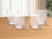 Set of Four Clear Tritan Plastic Stemless Whiskey Glass