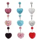 Crystal Jewellery Navel Rings Heart Belly Bar Fake Belly Ring Body Piercing