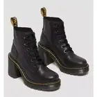 Dr. Martens Docs Jesy Black Boots Sendal Leather Size 5 NIB Lace Up Flared Heel