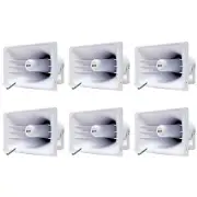 6-Pack PA Horn Speaker 40 Watt RMS Indoor Outdoor Use 80 Watt Max Power