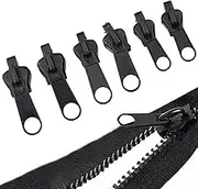 Zipper Repair Kit,6pcs Heavy Duty Zipper Head Accessories - Detachable Zipper Slider Repair Kit Multifunctional Replacement Iron Puller