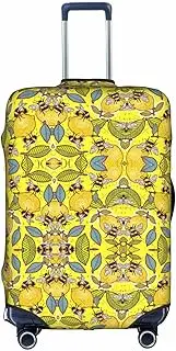 [FSCEV] Yellow Lemon and Bee Trolley Suitcase Protective Cover Business Travel Luggage Protector Fashion 18-32 Inches, White, M