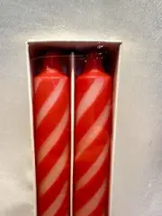CANDLES CANDY CANE TAPER - New in Package VINTAGE Old Stock Unopened 10 Inches
