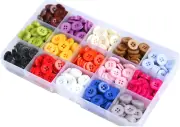 555Pcs 1/2 Inch (12.5Mm) Small Size round 4 Holes Buttons 15 Colors Assorted