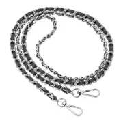 47" Purse Chain Strap, DIY Bag Chain Strap Replacement Adjustable, Black&Silver