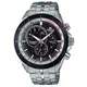 【CASIO】EDIFICE 三眼三針碼錶計時不鏽鋼腕錶-黑X紅(EFR-561DB-1B)正版宏崑公司貨