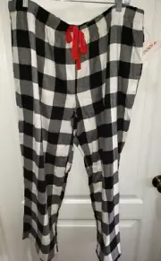 womens NEW NWT PLUS size 2X black white check SLEEP PANTS lounge wear women NICE