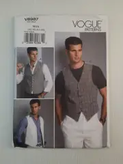 Vogue Sewing Pattern 8987 V8987 Men's Lined Vest 3 styles Pattern Size 40-46 NEW