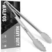 Walfos 17 Inch Extra Long Grill Tongs, Ultimate Stainless Steel BBQ Tongs for...