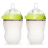 在飛比找momo購物網優惠-【comotomo】矽膠奶瓶二入250ML(綠色)