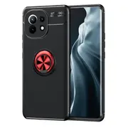 2PCS Magnet Case for Xiaomi 11i 5G Soft TPU Cover with Ring Holder Stand Cover For Xiaomi 11i 5G Capa Funda - Black and Red Xiaomi 11i 5G