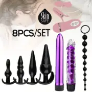 Anal Trainer Vibrator Kit Set Butt Plug Dildo Beads Prostate Massager Sex Toy OZ