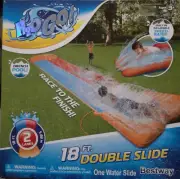 Double Lane Inflatable Water Slide w Speed Ramp & Splash Landing 18 FT Long NEW