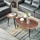 2PC Cute Setup Coffee Table Rustic Solid Wood Vintage Furniture Nest Side Tables
