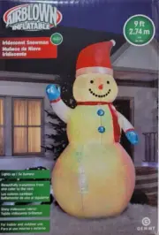 GEMMY AIRBLOWN INFLATABLE 9 FT SNOWMAN INDOOR OUTDOOR NEW IN BOX FROM STORE