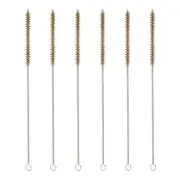 12" Wire Tube Brush, 6Pcs 0.4" Dia Brass Cleaning Brush, Brass Tone Tone