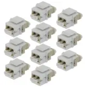 10x LC/UPC Duplex Multi Mode Fiber Optical Coupler w/ Keystone Jack Insert Ivory