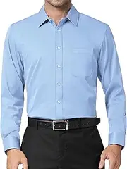 [DEMEANOR] Men's Long-Sleeved Business Shirt, Slim Fit, Plain Colours, Casual Shirt, Non-Iron Shirts, Men's Shirts