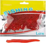 Bass Lures Freshwater,Fishy Smell Trout Worm Fly Fishing Lures - Fish Attractants Simulated False Earthworm for Freshwater Saltwater
