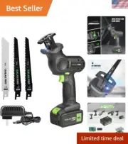 Compact Cordless Reciprocating Saw with 4.0Ah Battery - Ideal for DIY Projects