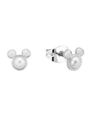 [Couture Kingdom] Disney Mickey Mouse Pearl Stud Earrings 9mm in Silver