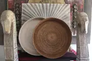 New Balinese Hand Woven Open Rattan Basket / Tray 70cm