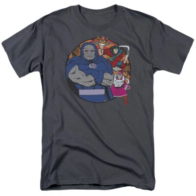 Apokolips Represent T Shirt Mens Licensed Darkseid DC Comics Tee Charcoal