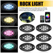 6x Pods RGB LED Light Rock Underbody Neon Glow Lamp Kit Bluetooth Control Music