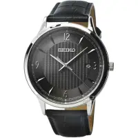 在飛比找momo購物網優惠-【SEIKO 精工】SEIKO精工石英皮帶男錶-黑面(SGE