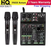 TZT R4-Pro Bluetooth Sound Card 4CH Mixer Mixing Console w/ Wireless Microphone