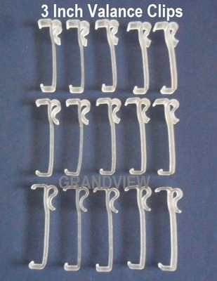 15 Pcs 3 Inch Vinyl Valance Clips Faux & Wood Venetian Blinds 3"