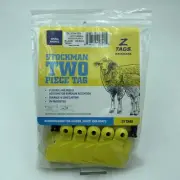 Z-TAGS Yellow STOCKMAN TWO PIECE TAG Small Animal 25pcs Livestock ID Tags