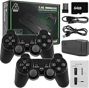 Retro Game Console with Dual Wireless Controllers Plug & Play Video Game Stick Built in 3500/10000+ Games, 9 Classic Emulators, TV 4K High Definition HDMI Output, Great for Adults and Kids (64)
