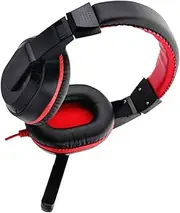 LIFKICH Adjustable Gaming Headset Stereo Headphones with Noise Canceling Mic Wired for PC Laptop for Games Movies Music Versatile Over Ear Design Red Random Color