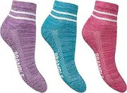 [Bramble] Ladies- Low Cut Trail Socks - Contemporary Socks | 3 Pairs | U.K. Size 4-7 | Assorted Ladies active/leisure comfort socks, running socks, sport socks,, Lilac/Blue/Pink, 4.5-8 US