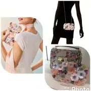 New with tags ALDO Women's Daromara 3D Flora crossbody clutch bag chain strap
