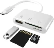 Multifunction Card Reader 3 in 1 USB C TF SD Card Reader Hub Adapter, Camera